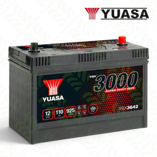 YBX3642 Defender Discovery Range Rover starter battery Yuasa 110Ah 925CCA