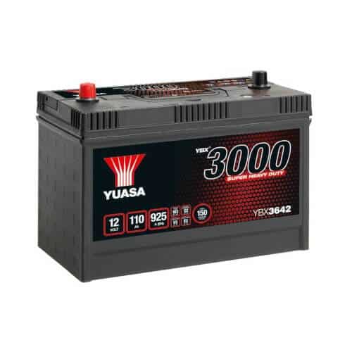 Yuasa YBX3642 Super Heavy Duty 110Ah 925CCA battery for Land Rover Defender 200Tdi 300Tdi Td5 and Discovery 2 Td5