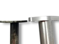 flange thickness comparison to oem .Td5 turbo oil feed and drain kit with stainless flange and braided hose – upgrade for Land Rover Defender Td5 and Discovery 2 Td5