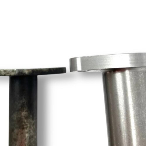 flange thickness comparison to oem .Td5 turbo oil feed and drain kit with stainless flange and braided hose – upgrade for Land Rover Defender Td5 and Discovery 2 Td5